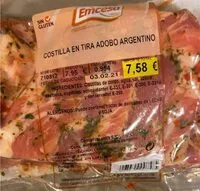 Mängden socker i Costilla en tira adobo argentino