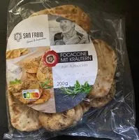 Mängden socker i Focaccine mit Kräutern zum Aufbacken