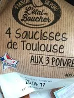 Mängden socker i Saucisse toulouse au trois poivres