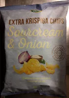 Mängden socker i Crusti Croc Extra krispiga chips Sourcream & Onion
