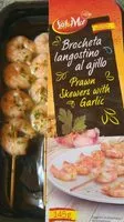 Mängden socker i Brochettes de crevettes aromatisées à l'ail