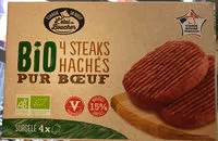 Mängden socker i 4 steaks hachés bio pur boeuf