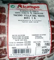 Mängden socker i Vacuno villa del monte