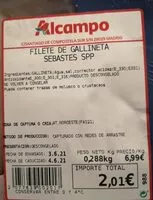 Mängden socker i Filete De gallineta