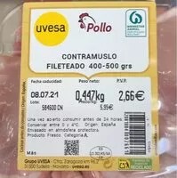 Mängden socker i Contramuslo fileteado