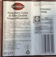 Mängden socker i Prosciutto cotto di alta qualità Praga affumicato