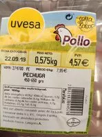 Mängden socker i Pechuga pollo