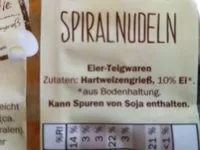 Mängden socker i Spiral Nudeln