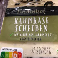 Mängden socker i Rahmkäse mit grünen Pfeffer