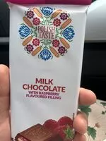 Mängden socker i Milk chocolate with raspberry flavoured filling