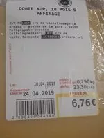 Mängden socker i Comte AOP 18 mois d'affinage