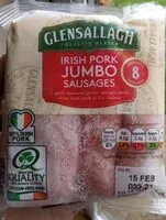 Mängden socker i Irish Jumbo Pork Sausages