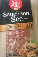 Mängden socker i Saucisson Sec aux noix. Wurst
