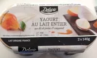 Mängden socker i Yaourt brassé sur lit de poire & caramel