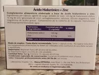 Mängden socker i Cápsulas ácido hialurónico+zinc