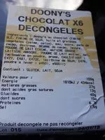 Mängden socker i Doonys  chocolat x6 congelés