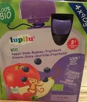 Mängden socker i Purea di frutta bio con mela pera mirtillo e lampone