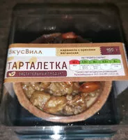 Mängden socker i Тарталетка карамель с орехами веганская 100г