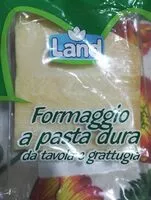 Mängden socker i Formaggio a pasta dura da tavola e grattugia LAND