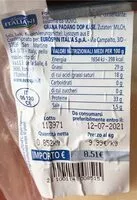 Mängden socker i Grana padano dop