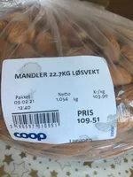 Mängden socker i Mandler løsvekt