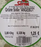Mängden socker i Grüne Soße *ANGEBOT*