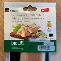 Mängden socker i Schweizer Forellenfilets (Bio)