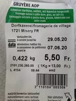 Mängden socker i Gruyère AOP
