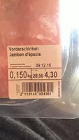 Mängden socker i Jambon d'épaule