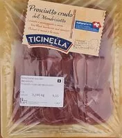 Mängden socker i Prosciutto crudo del Mendrisiotto