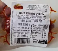 Mängden socker i 'Nduja Piccante