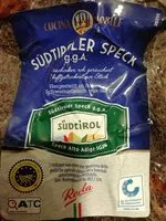 Mängden socker i Südtiroler Speck, Hinterschinken roh geräuchert und luftgetrocknet am Stück