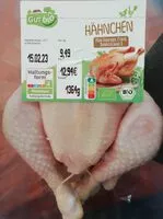 Mängden socker i Bio-Hähnchen, ohne Innereien, frisch