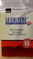 Mängden socker i Qualité & Prix Le Gruyère Switzerland mi-salé
