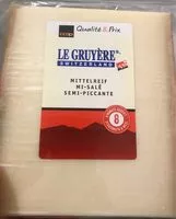 Mängden socker i Gruyère mi-salé