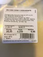 Mängden socker i Le Gruyère Corsè