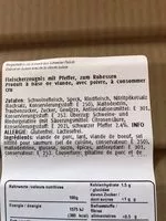 Mängden socker i Salami au poivre