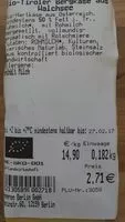 Mängden socker i Bio-Tiroler Bergkäse aus Walchsee