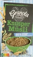 Mängden socker i Knusper Müsli weniger Zucker