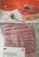 Mängden socker i Viande de bœuf fumée, cuite