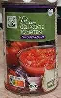 Mängden socker i Bio gehackte Tomaten (Zwiebeln und Knoblauch)