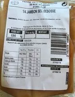 Mängden socker i Jambon sec desosse