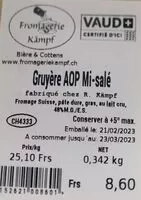 Mängden socker i Fromage Kämpf