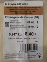 Mängden socker i Le Gruyère AOP vieux