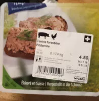 Mängden socker i Terrines forestière