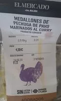 Mängden socker i Medallones de pechuga de pavo marinados al curry