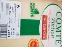 Mängden socker i Comte au lait cru 6 mois d affinage