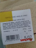 Mängden socker i Napolitane Vanilie VRAC