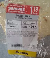 Mängden socker i Primo sale con peperoncino rosso
