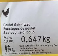 Mängden socker i Escalope de poulet